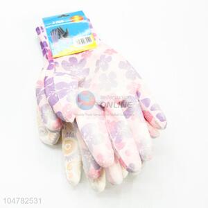 Flower Pattern PU Working Gloves Gardening Gloves Protective Gloves Safety Gloves