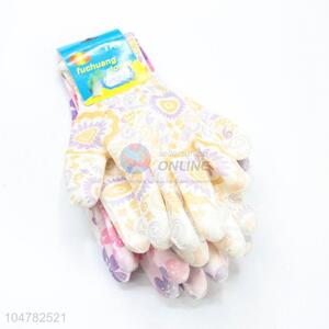Creative Design Flower Pattern PU Working Gloves Protective Gloves Gardening Gloves Safety Gloves