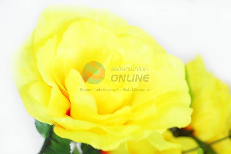 Bottom Prices A Bunch of Yellow Color Artificial Flower Decoration Charm Artificial Flowers