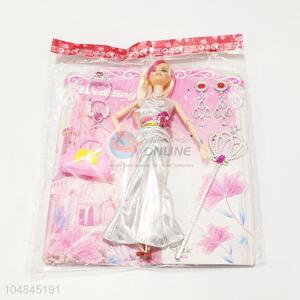 Factory Promotional Soft 11 Cun Wedding Dress Dolls with Accessories