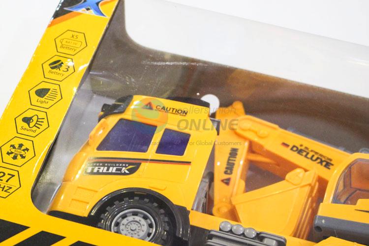 Fashion Style Yellow Color Remote Control Engineering Vehicle with Music