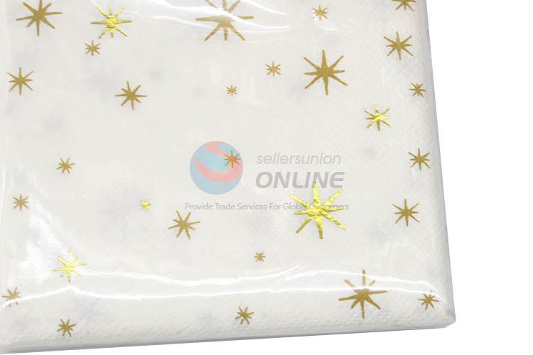 Snowflake Printed Gold Blocking Paper Napkins for Festival