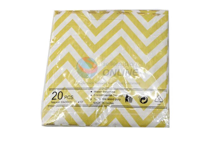 Gold Blocking Wave Pattern Disposable Eco-friendly Double-ply Paper Napkins