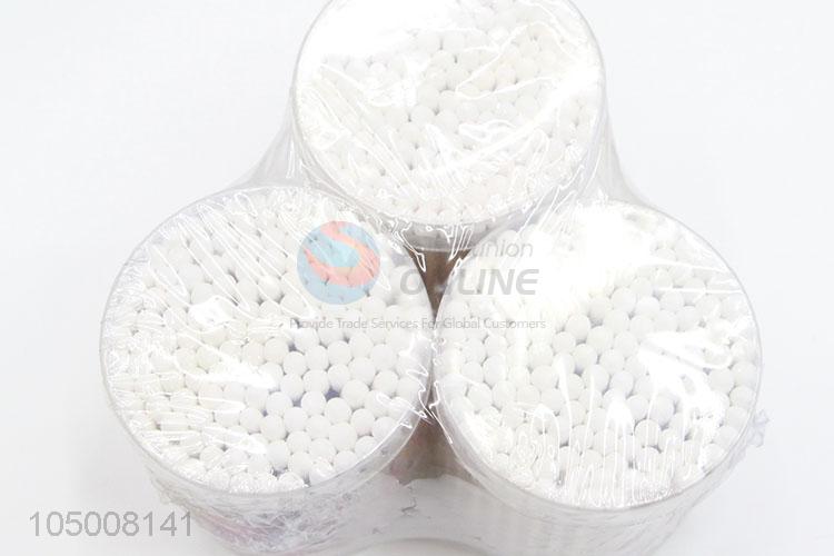 Fashion Style 3 Bottles Wooden Handle Cotton Swabs