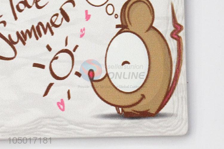 Promotional rectangle ceramic fridge magnet with mouse pattern