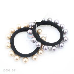 Simple Cute Premium Quality Hair Ring with Pearl Decoration