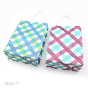 Wholesale Factory Supply Check Pattern Paper Shopping Gift Bag