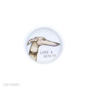 Good Reputation Quality Vivid Dog Pattern Crystal Glass Refrigerator Sticker Magnets