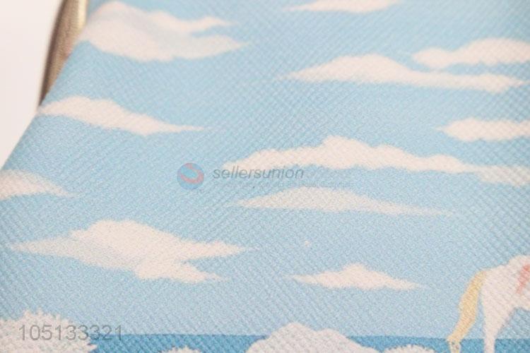 Sky Blue Color Cartoon White Horse Pattern PU Leather Coin Purse/Mini Money Bag