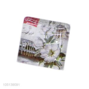 Manufacturer directly supply delicate square flower pattern glass fridge magnet