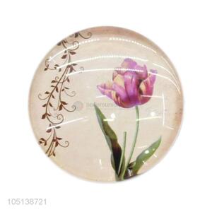 Recent design round glass crystal fridge magnet