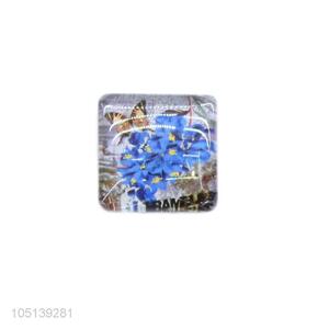 High sales delicate square flower pattern glass fridge magnet