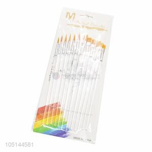 Wholesale Factory Supply 12 Pcs/Set Acrylic Handle Different Shape Nylon Hair Watercolor Paint Brush Set