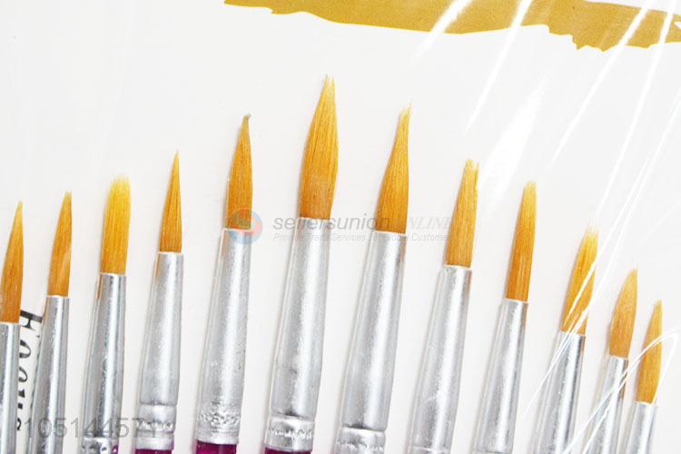 Latest Design 12 Pcs/Set Artist Watercolor Drawing Acrylic Oil Paint Brushes Set