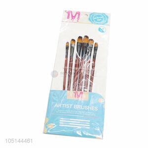 Exquisite Wholesale 6 Pcs/Set Paint Brushes Set Different Shape Round Pointed Tip Nylon Hair