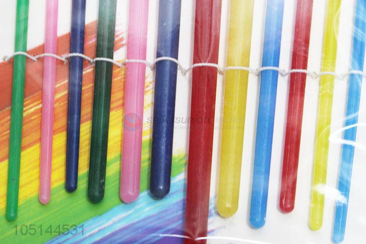 Colorful Creative Design 12 Pcs/Set Nylon Hair Wooden Handle Paint Brush Set