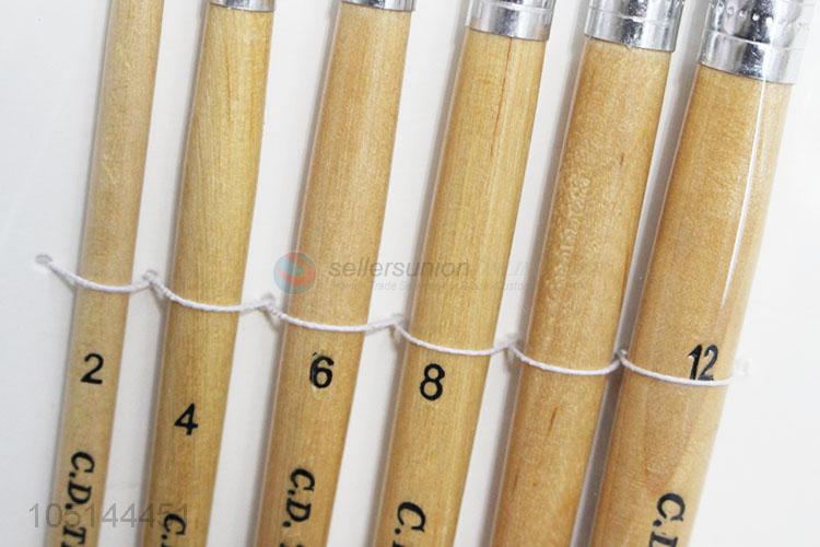 New Style 6 Pcs/Set Watercolor Gouache Paint Brushes Set