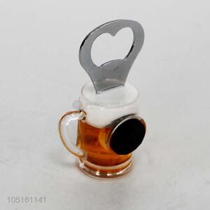 Wholesale creative design glass cup shape bottle opener