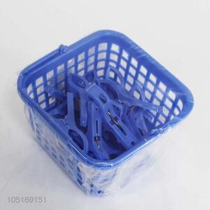 New arrival 16pcs plastic clothes clips in basket