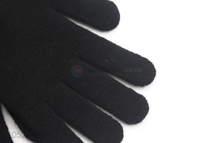 Very Popular Cotton Adult Black Warm Gloves
