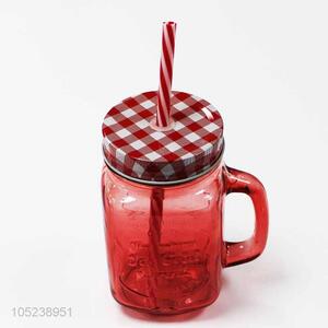 Promotional Gift Glass Cup with Straw