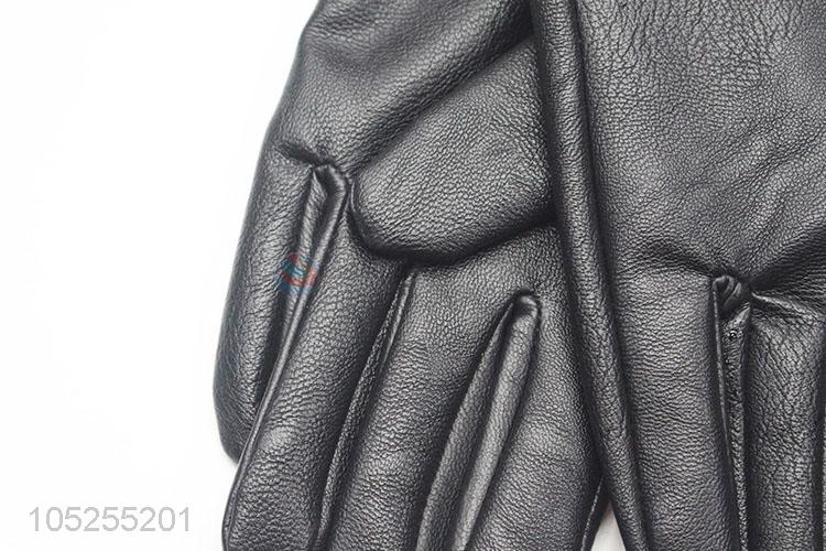 Factory directly sell women winter warm pu gloves