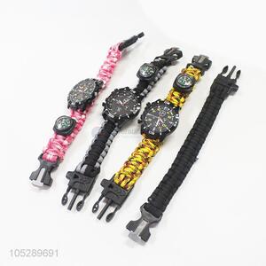 Wholesale multifunction ourdoor survival bracelet watch with compass