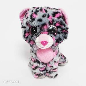 Low price kids plush toy colorful leopard dog shape toy