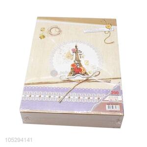 Factory Sales Vintage Pattern Hardcover Photo Album Photobook with Transparent Inside Pages