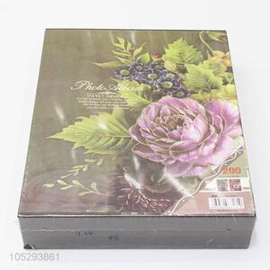 Utility And Durable Flower Pattern Hardcover Wedding Photo Album with Transparent Inside Pages