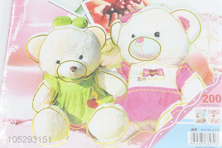 Delicate Design Cute Bear Printing Custom Photo Picture Album with Transparent Inside Pages