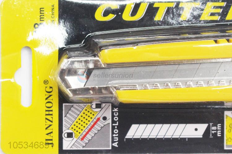 Good Sale  Retractable Safety 18mm Wide Blade Cutter Utility Knife