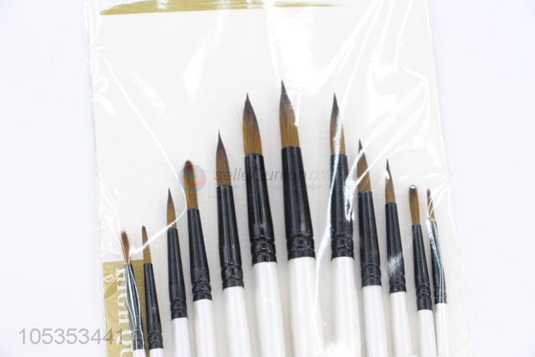 Factory Sale 12pcs Nylon Hair Artist Painting Brushes