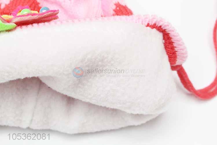 China Wholesale Knitted Kids Winter Baby Cartoon Bear Hats