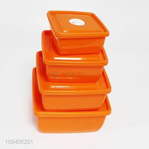 Factory Sale 4PC Storage Boxes Plastic Storage Crisper Lunch Box