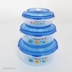 Fashion Design 3 Pieces Round Plastic Preservation Box