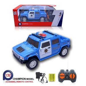 Factory customized 1:32 4 ways r/c police car w/ batteries