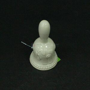 Wholesale cheap ceramic crafts white ceramic ring bell porcelain hand bell