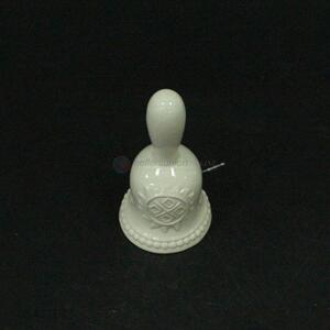Factory directly sell ceramic <em>crafts</em> white ceramic ring bell <em>porcelain</em> hand bell