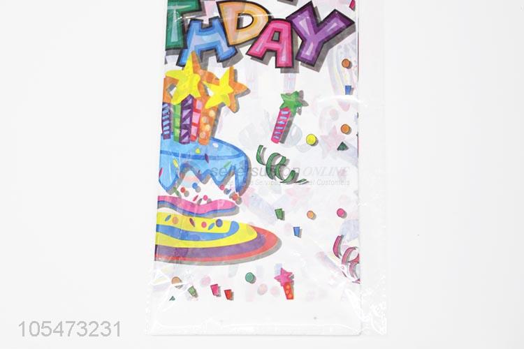 Factory customized custom printed waterproof PE birthday party table cloth