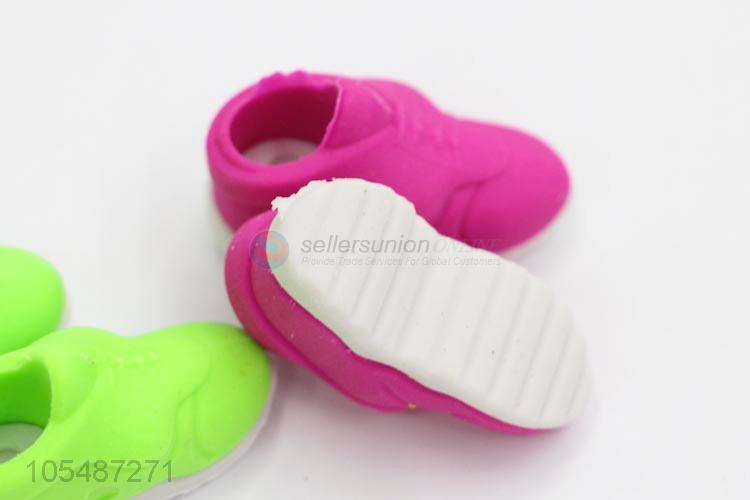 Low price runing shoes shape colorful children erasers