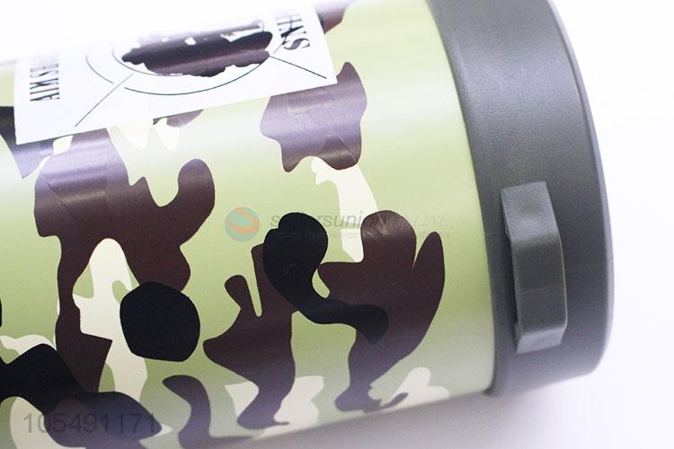 Wolesale large capacity camouflage color outdoor stainless steel thermos bottle