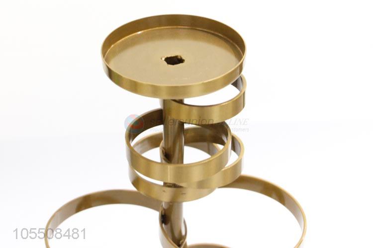 Popular promotional golden iron candlestick metal candle holder