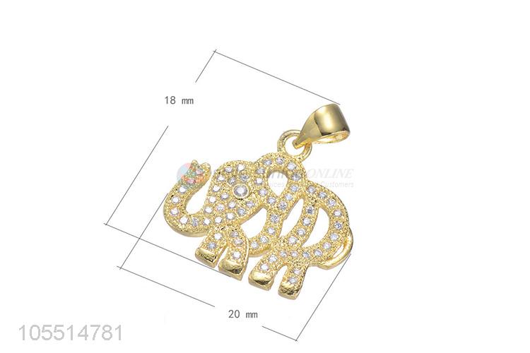 Cartoon Inlay Zircon Elephant Pendant DIY Jewelry Accessories