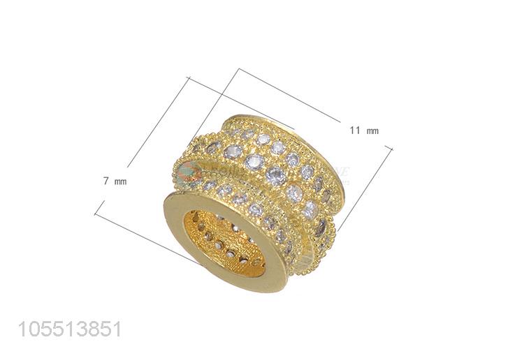 Wholesale Inlay Zircon Jewelry Accessories Beads Bracelet Charm Hole Spacer Bead