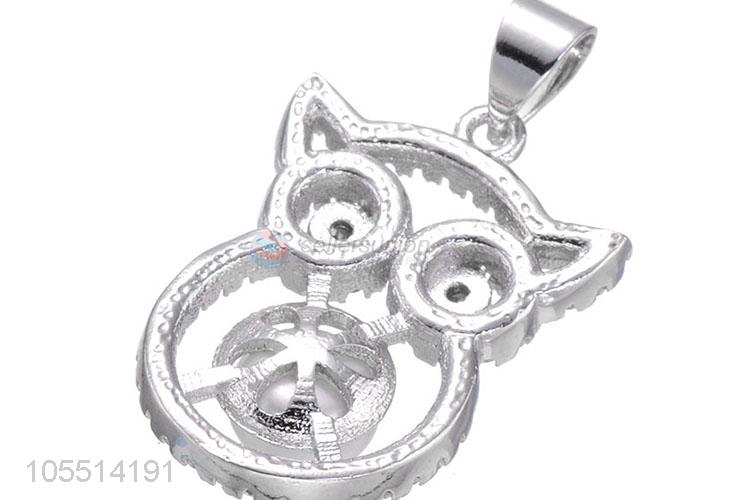 Good Sale Inlay Zircon Owl Shape Necklace Pendant Fashion Jewelry