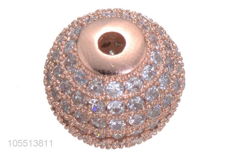 Popular Ball Shape Diamond Bracelet Beads Bangle Charm Hole Spacer Bead