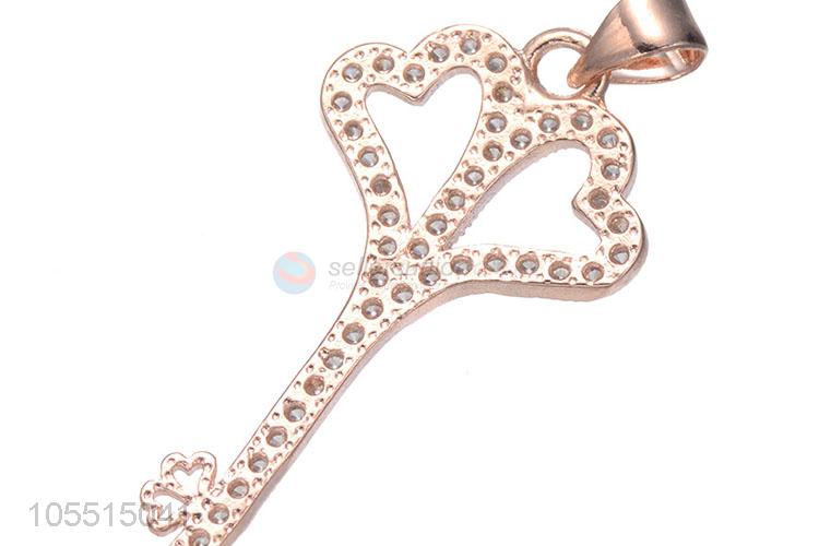 Fashion Key Shape Diamond Necklace Pendant Best Jewelry Accessories