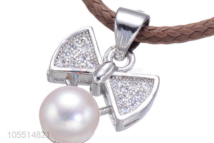 Custom Bowknot Inlay Zircon Diamond Pendant DIY Necklace Pendant