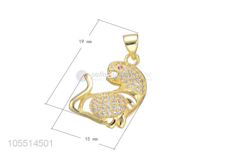 Cute Leopard Design Diamond Pendant Fashion DIY Jewelry Accessories